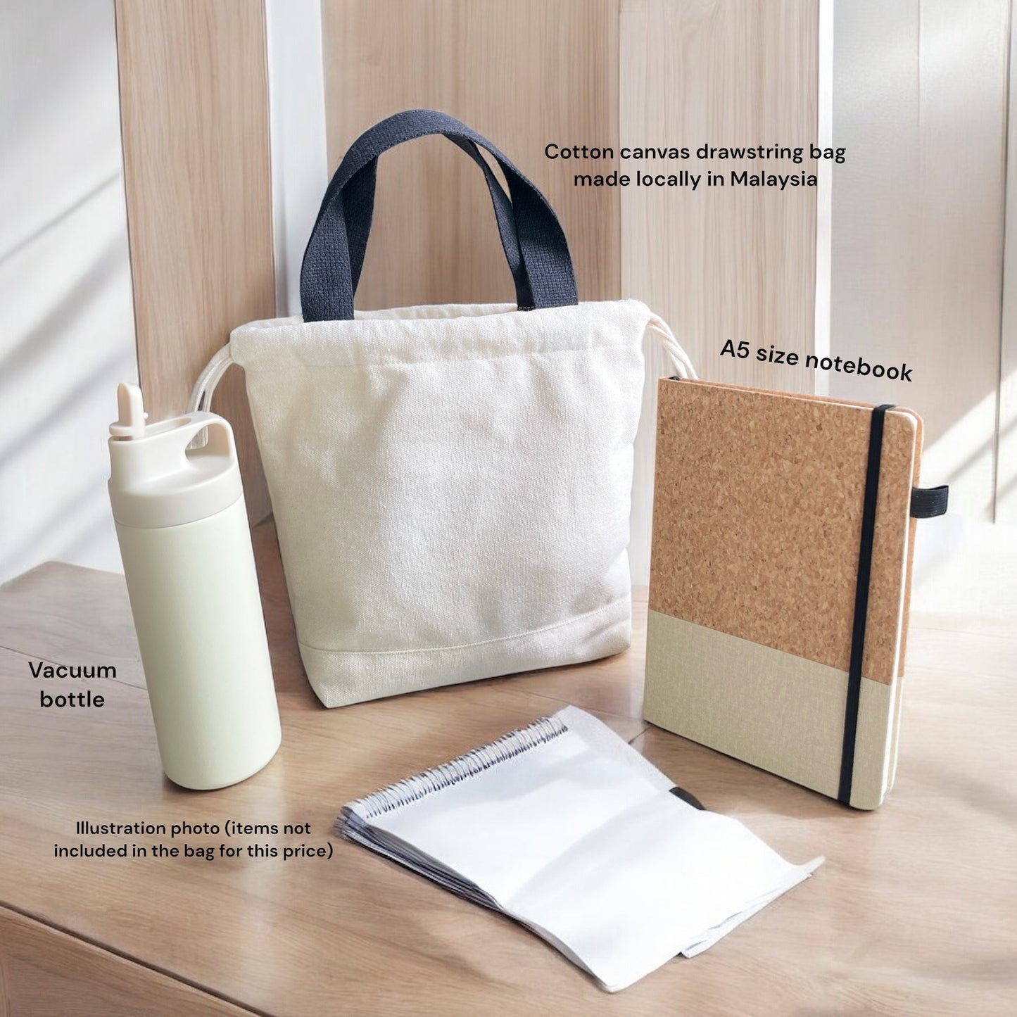 Everyday Canvas Drawstring Tote Bag