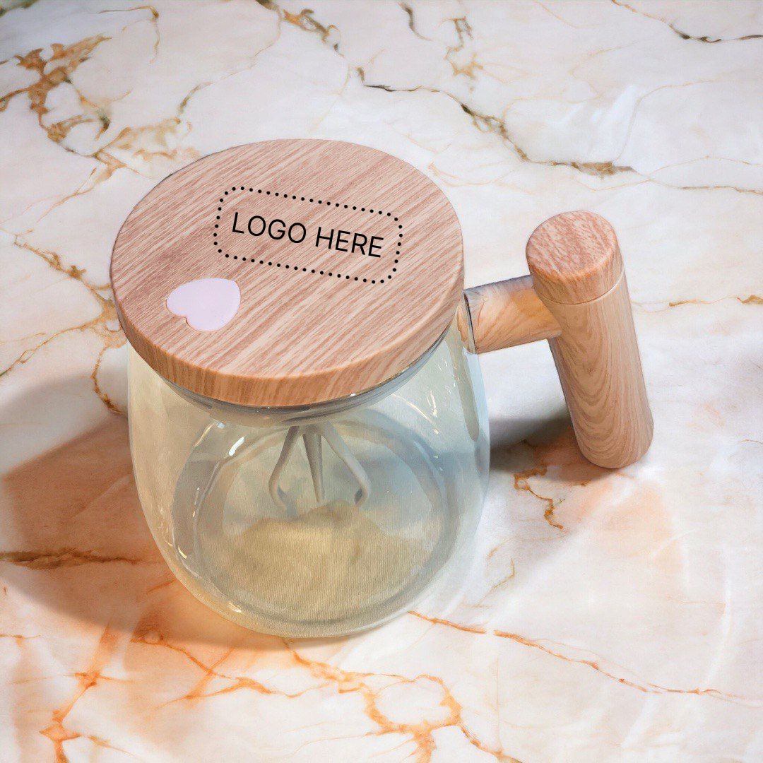 Electric Glass Coffee Cup with Self-Stirrer