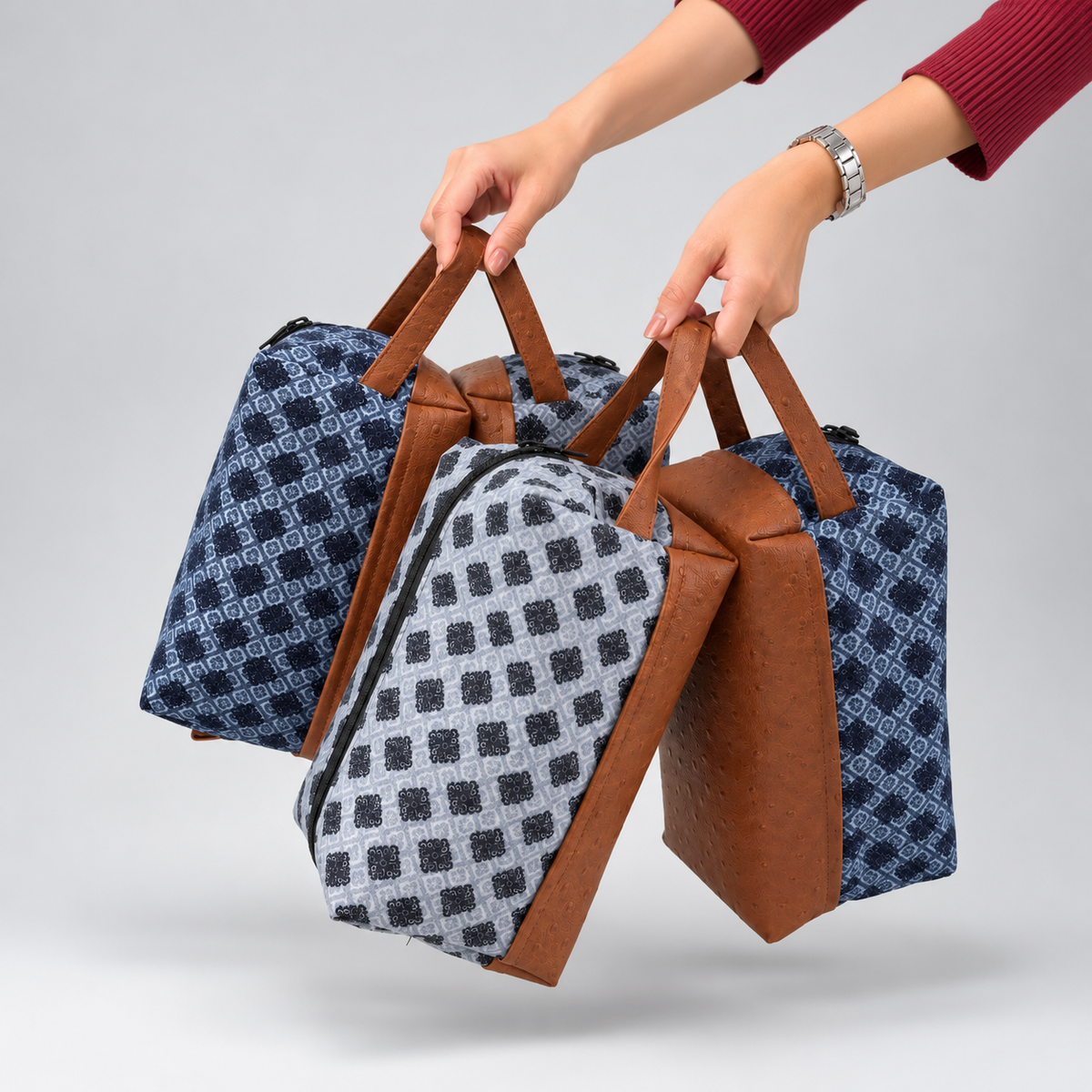 Batik Leather Travel Multipurpose Pouch