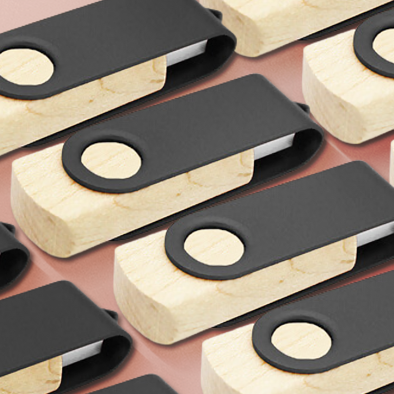 Metal Swivel Wooden USB Flash Drive