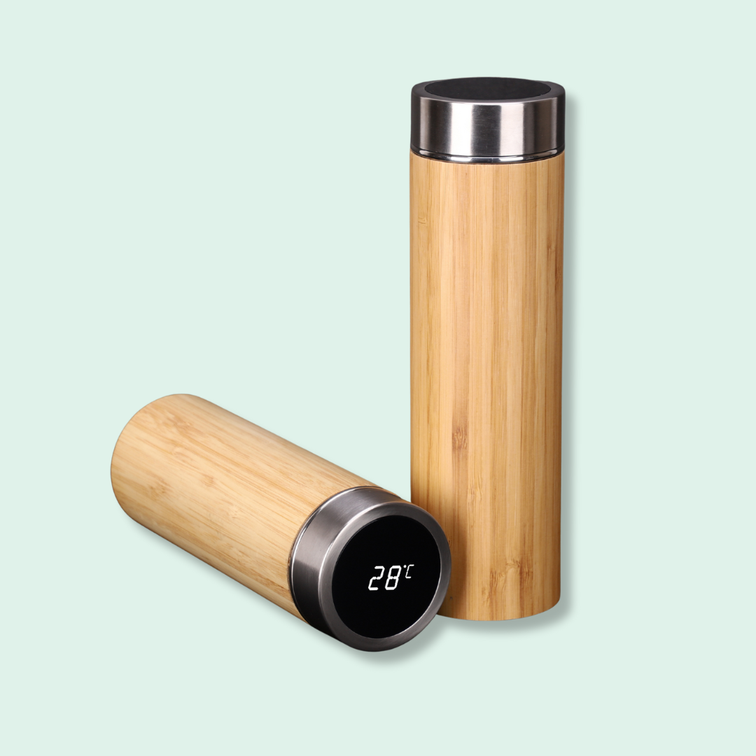 Premium Double Layer Bamboo Tumbler with LED (500ml)