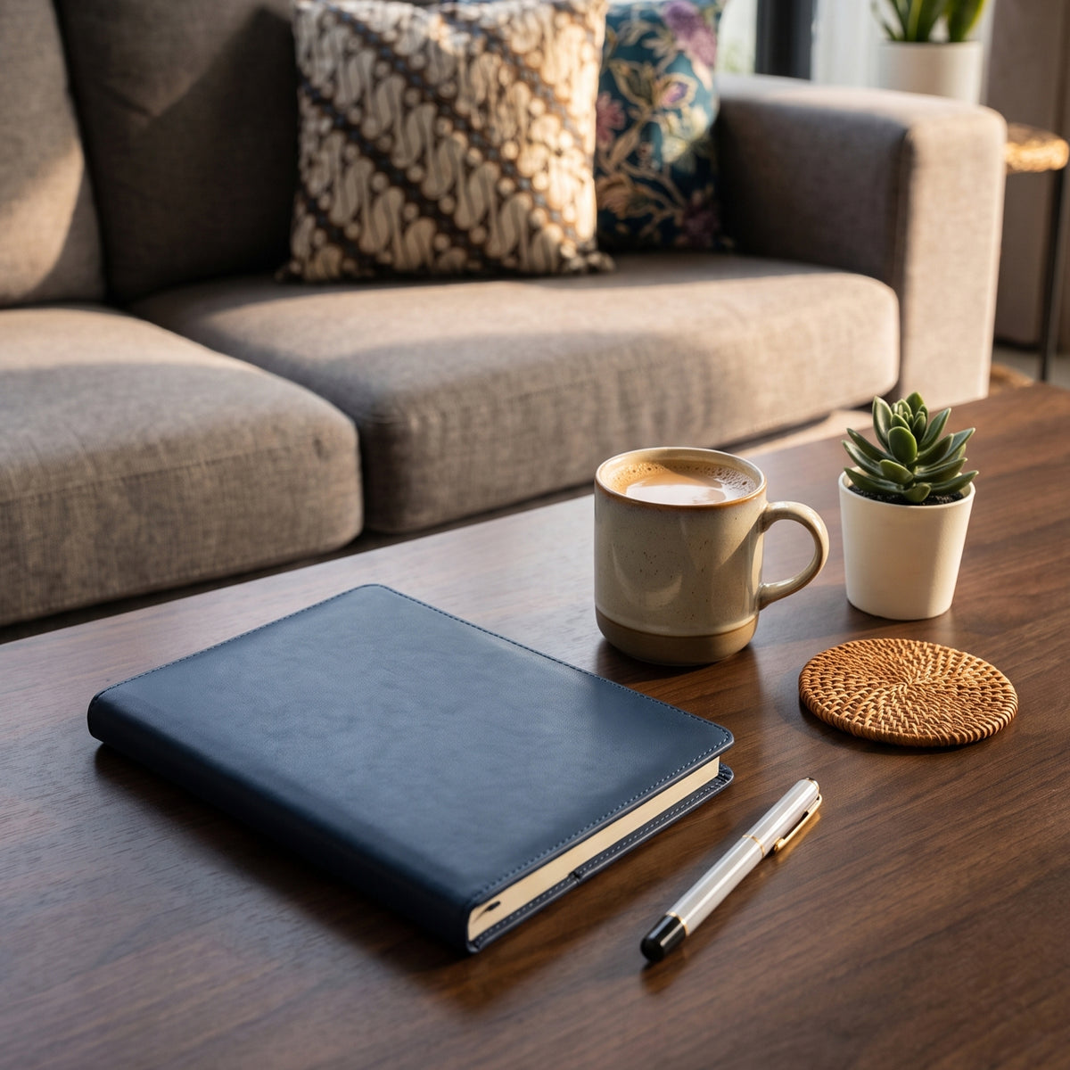 Premium PU Leather Notebook and Pen Gift Set