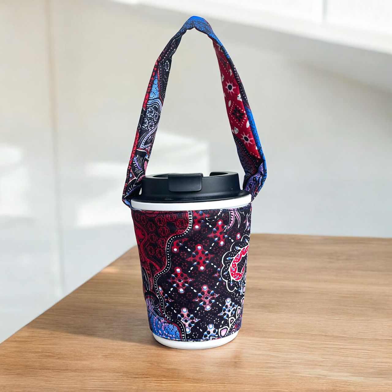 Reusable Batik Fabric Cup Holder