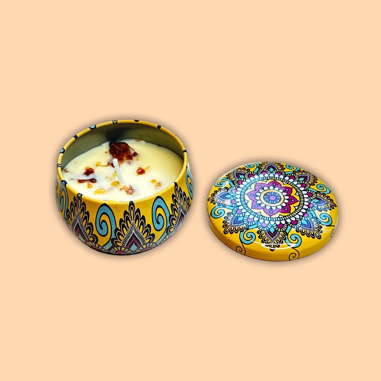 Scented candle in Diwali jar