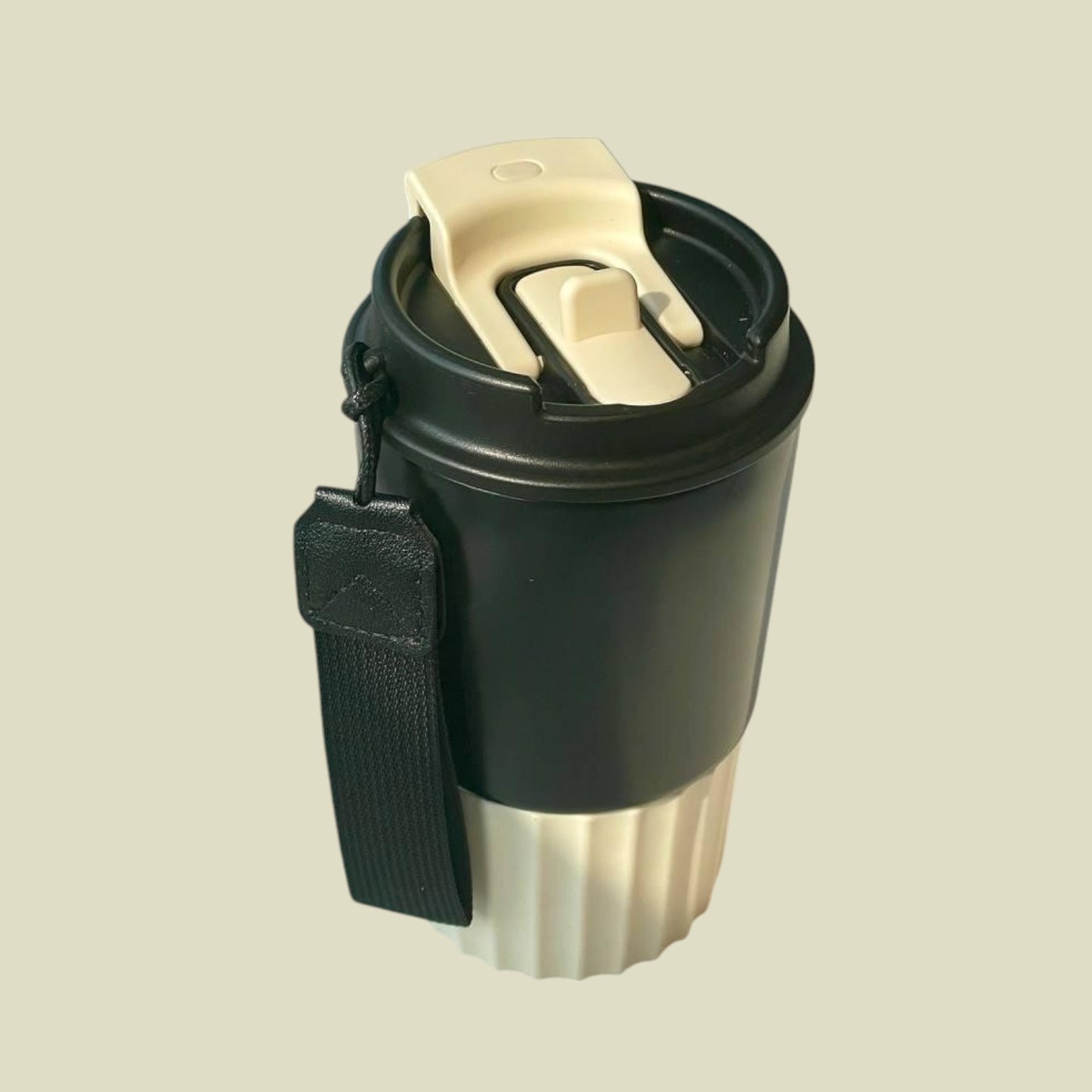 Stainless Steel Coffee Cup with Strap Holder