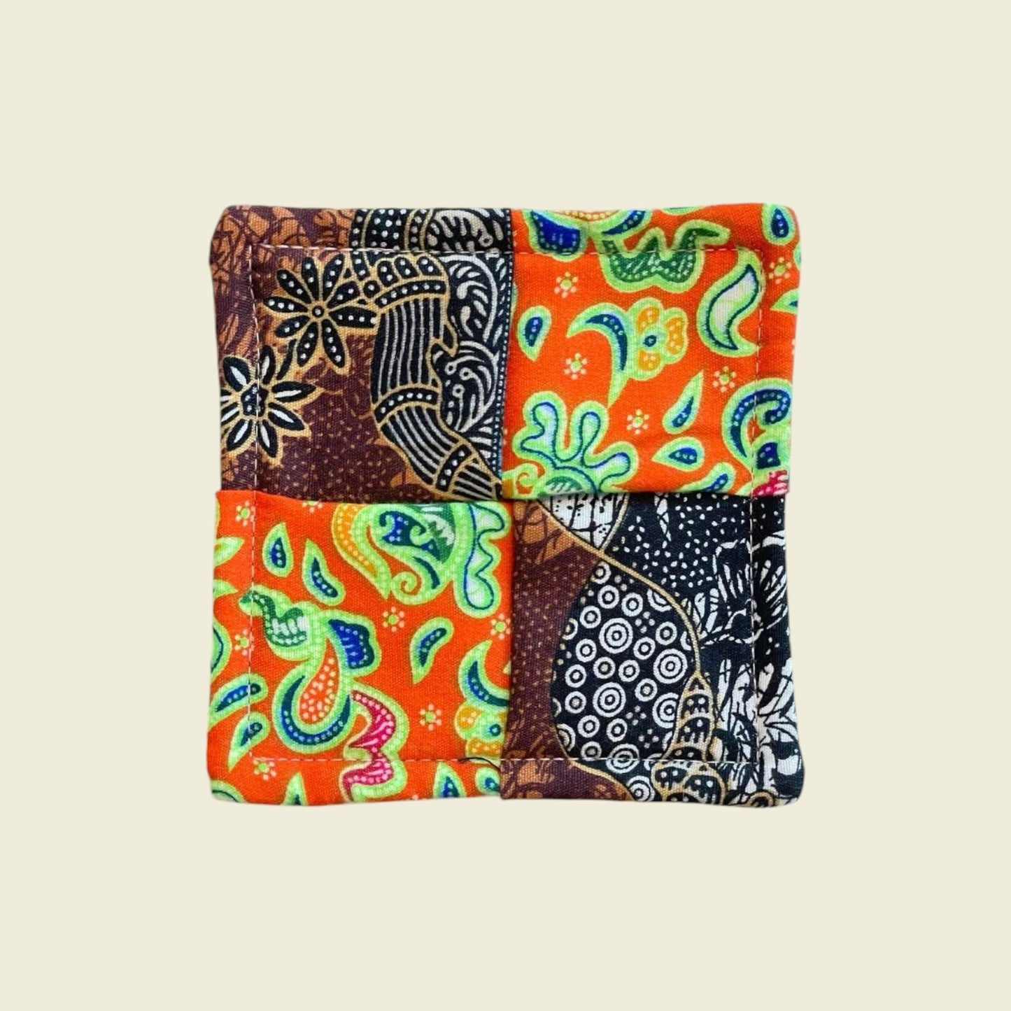 Upcycled Batik Canvas Coaster