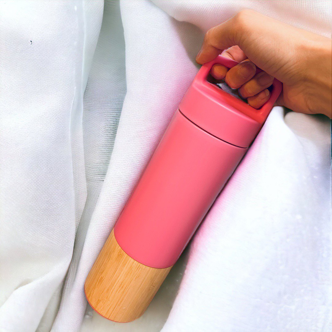 Vacuum Insulated Stainless Steel Bamboo Tumbler (550ml)