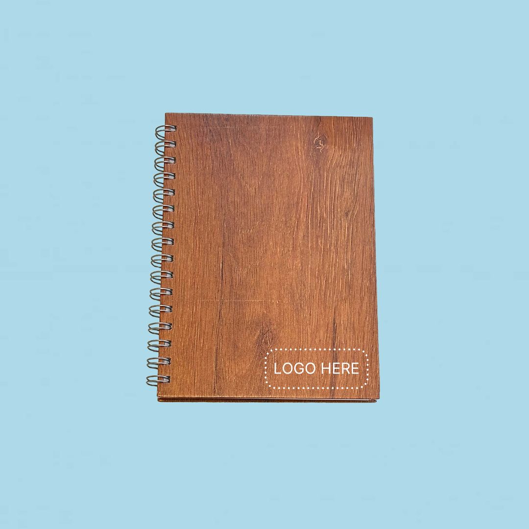 Wire O Notebook with Hard Cover (Wood)
