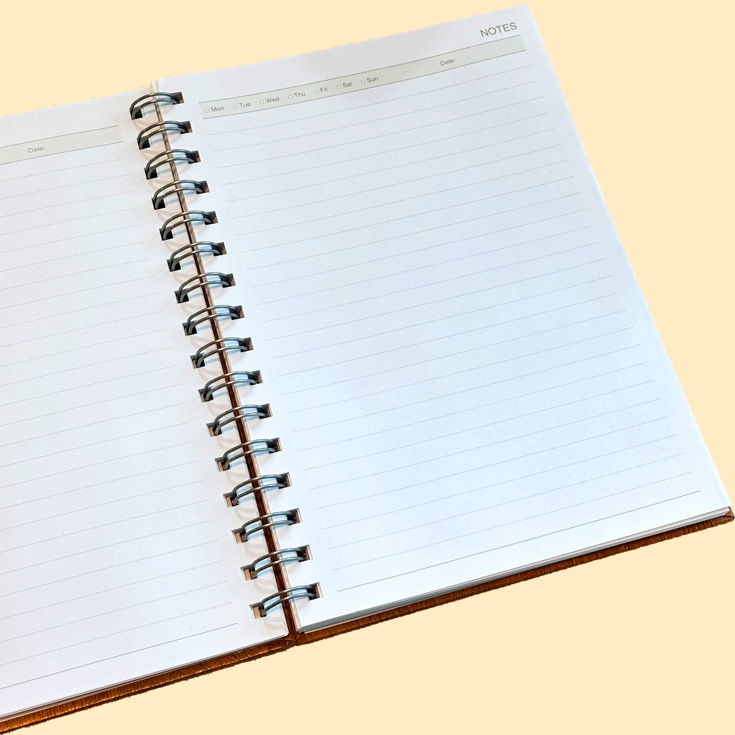 Wire O Notebook with Hard Cover (Wood)
