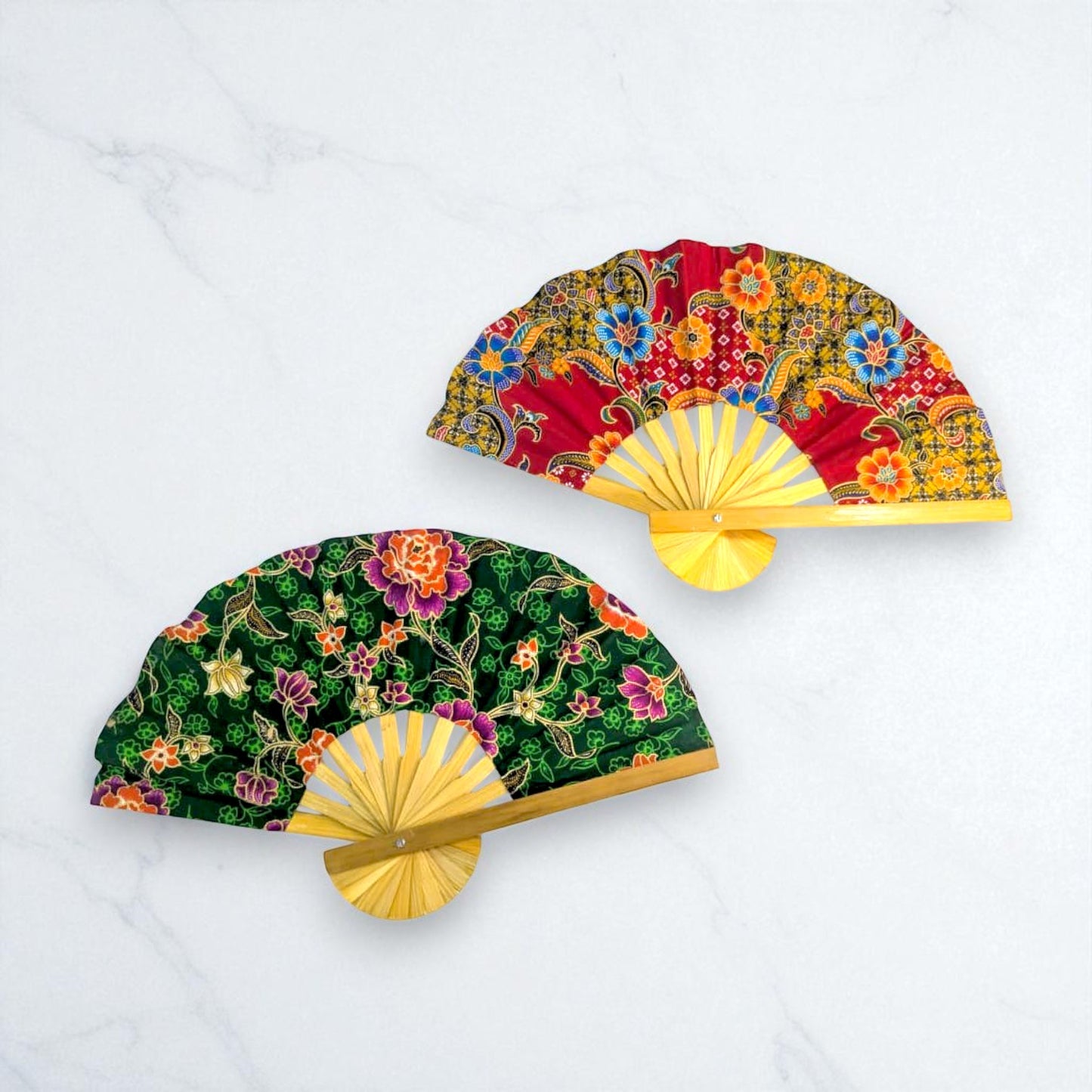 Wooden Fabric Batik Fan