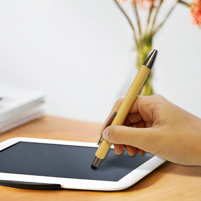 Bamboo Ball Pen with Stylus