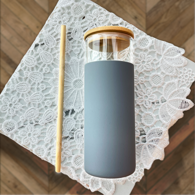 Glass Bottle with Colourful Anti-Slip Holder