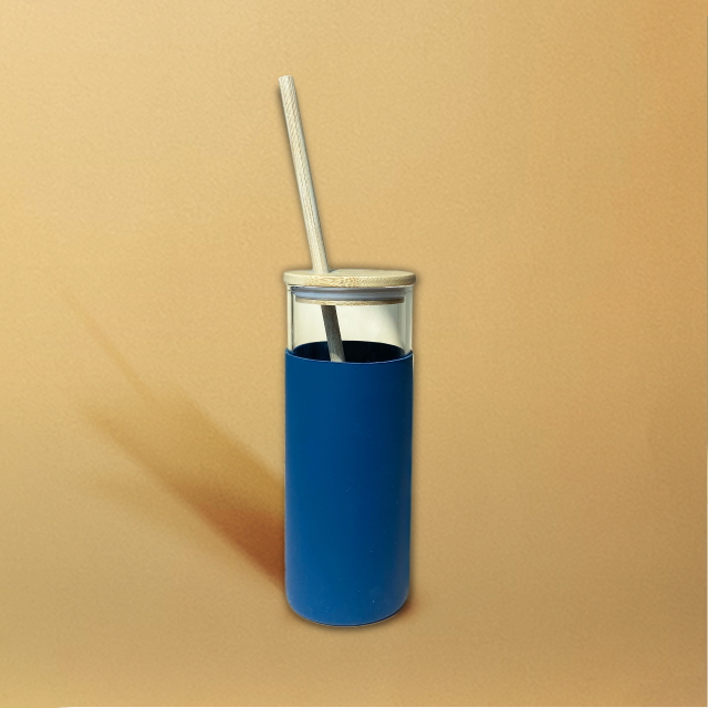 Glass Bottle with Colourful Anti-Slip Holder