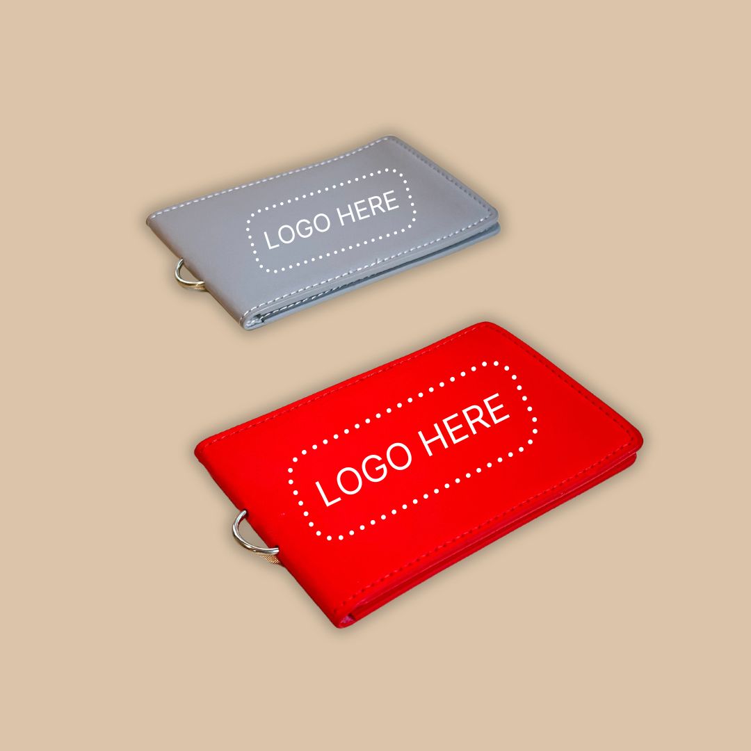 PU ID Card Holder Velcro With Lanyard