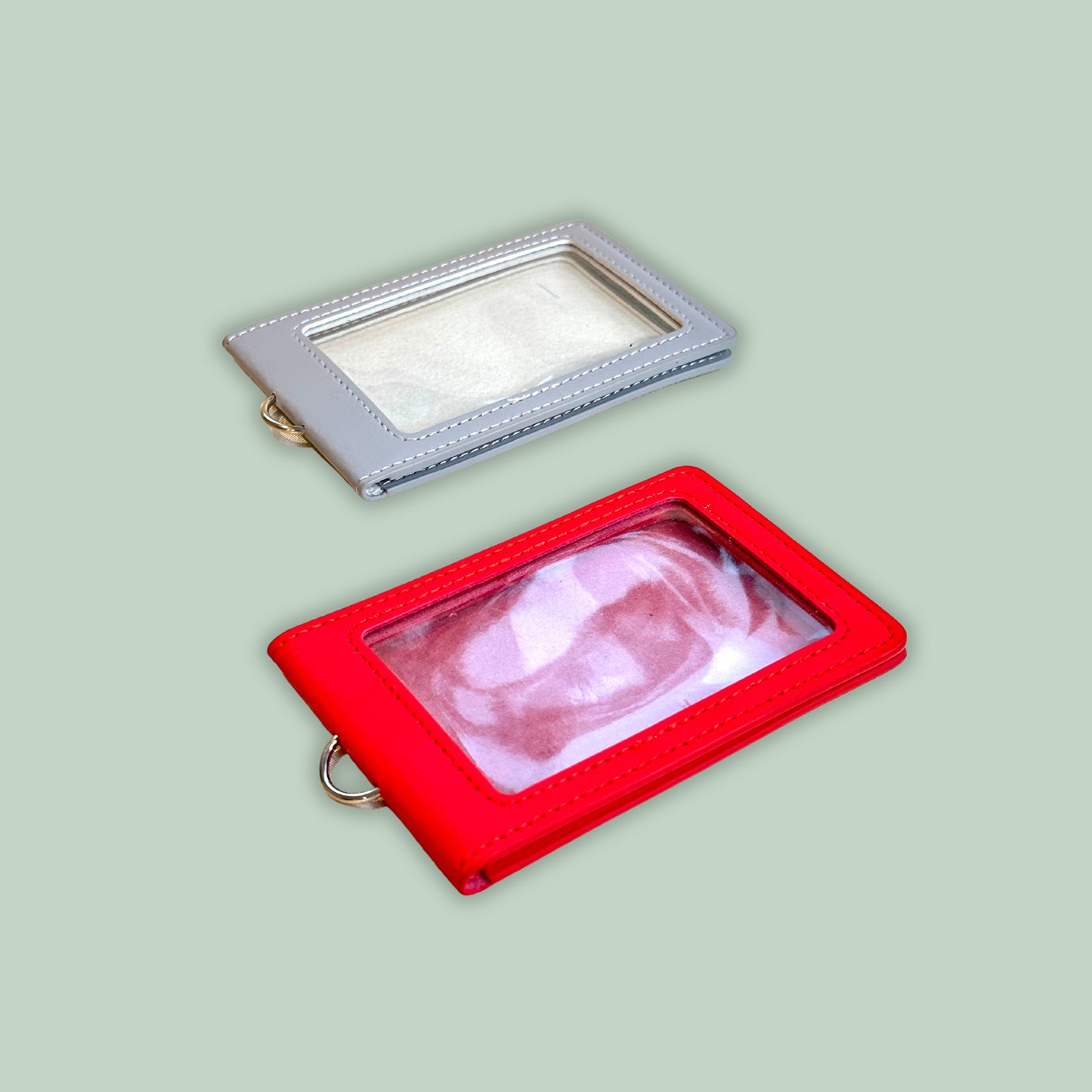 PU ID Card Holder Velcro With Lanyard