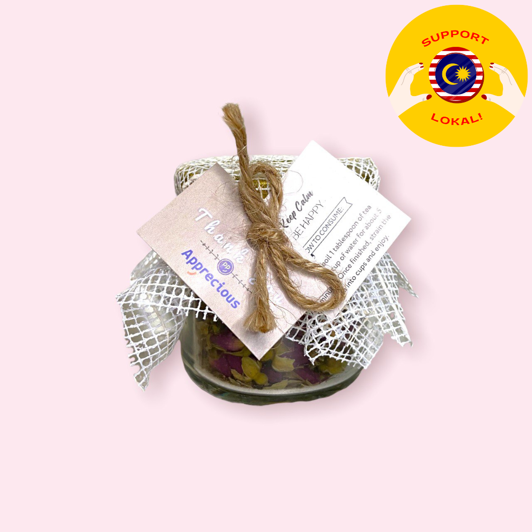 Rose tea in a jar