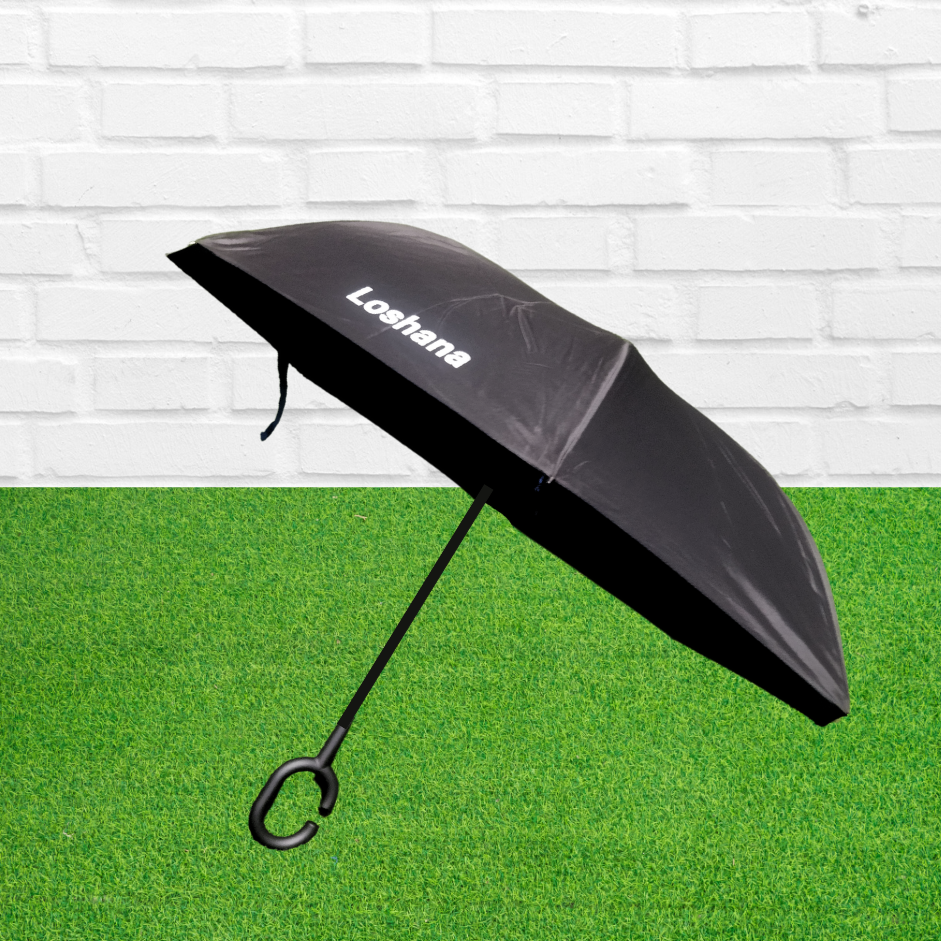 23" Open Reversible Quality Umbrella with C-shaped handle