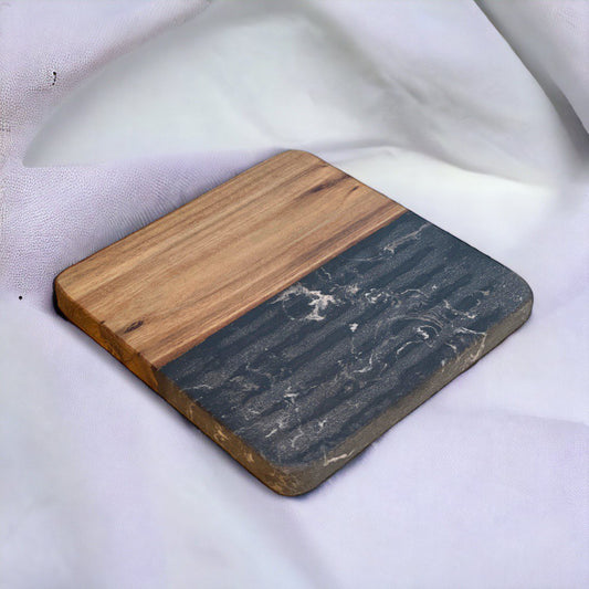 Acacia Marble Wood Coaster