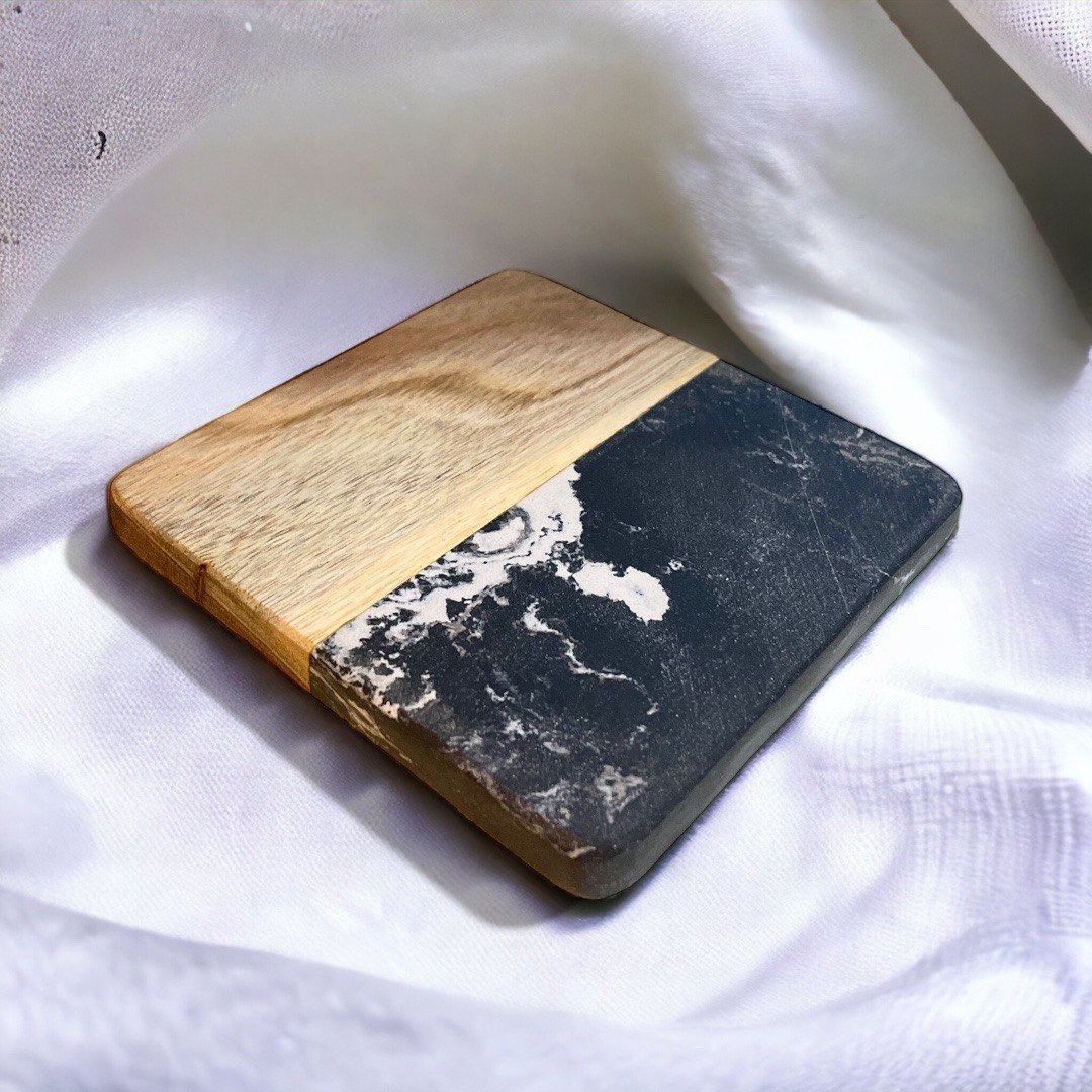 Acacia Marble Wood Coaster