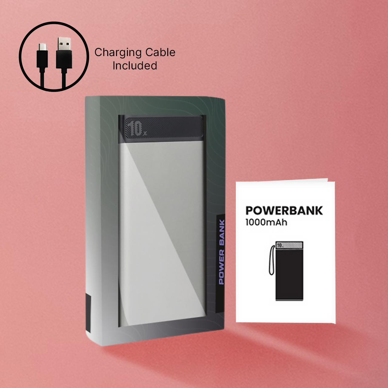 Aluminium ABS Power Bank (10000mAh)