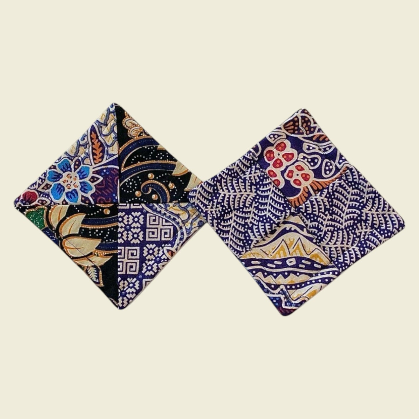 Upcycled Batik Canvas Coaster