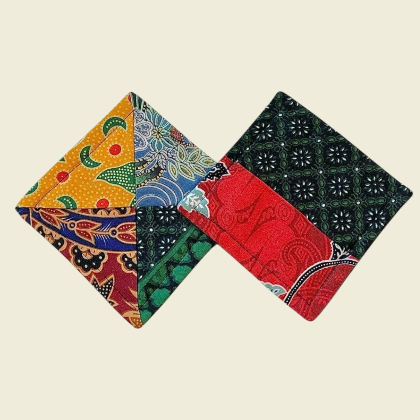 Upcycled Batik Canvas Coaster