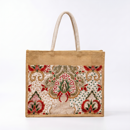 Batik Jute Tote Bag