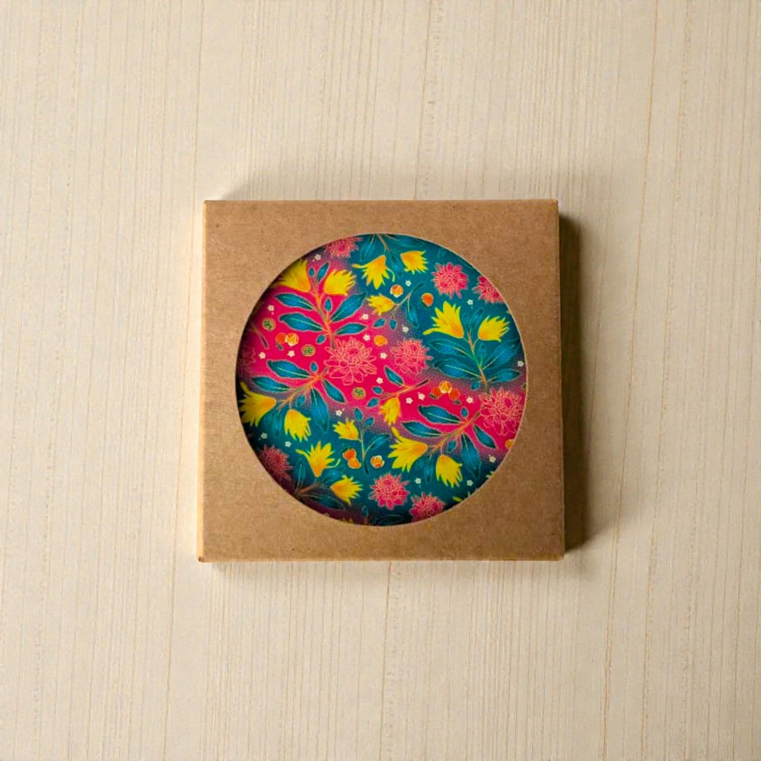 Batik Unity Ceramic Cork Coaster - Kongsi Raya 2026 Edition