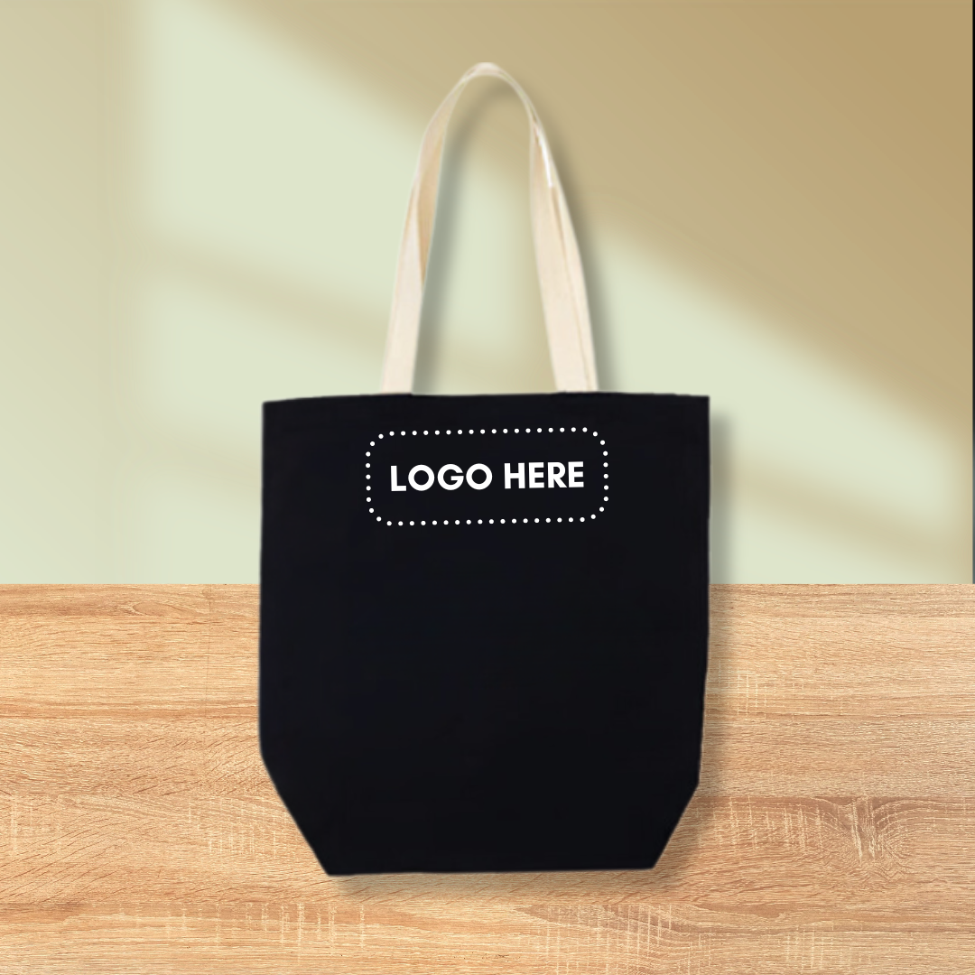 Black Canvas Bag with Colour Handle