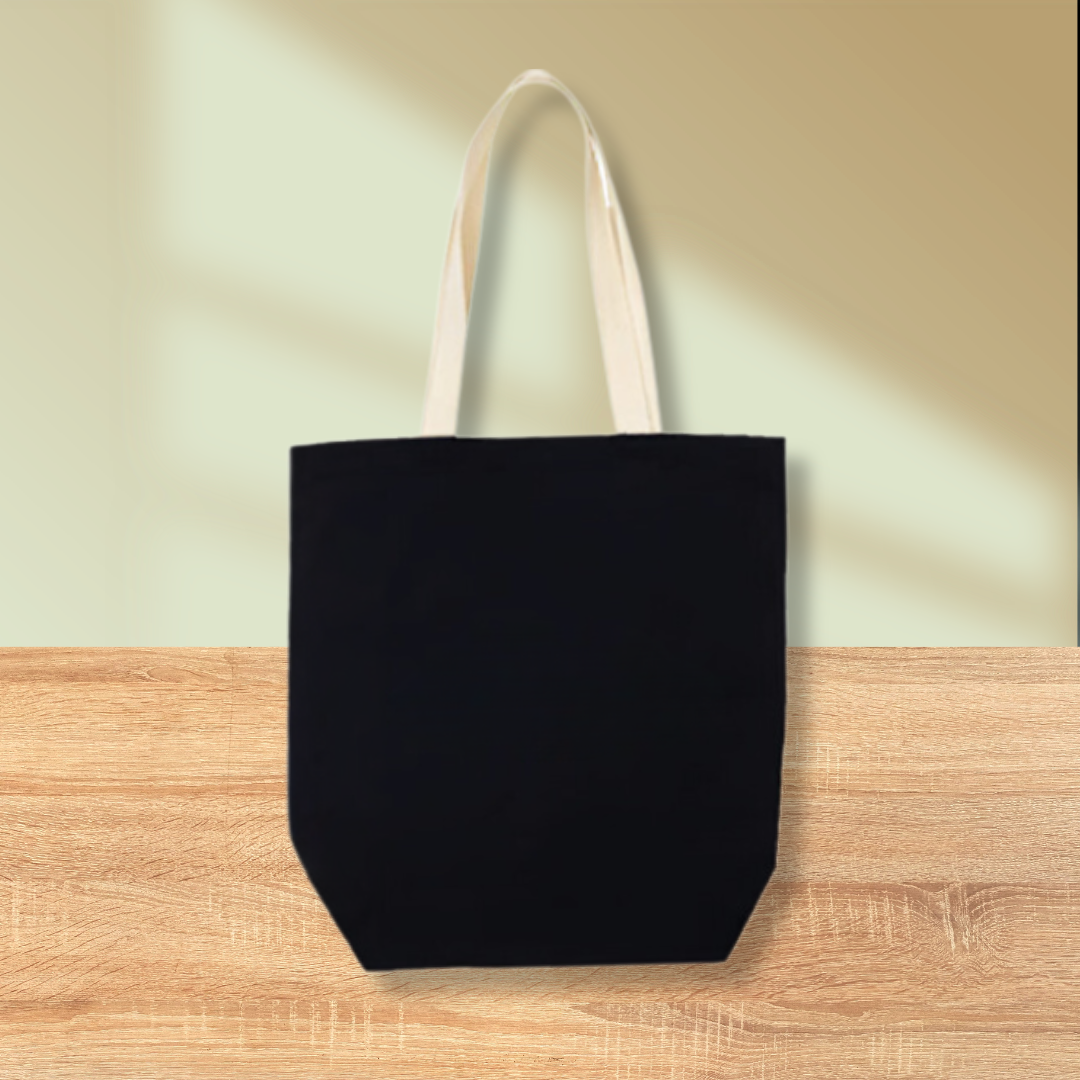 Black Canvas Bag with Colour Handle