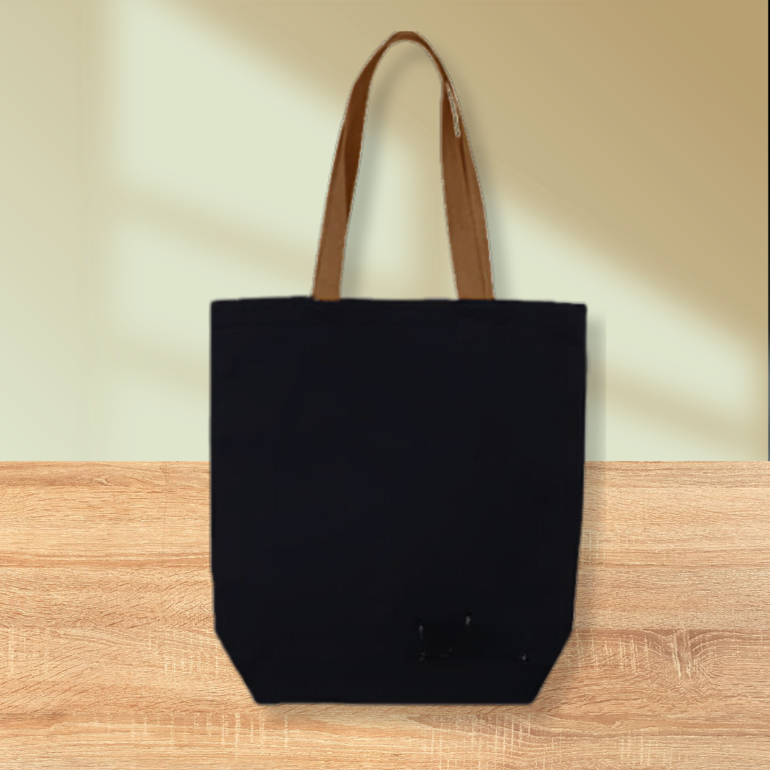 Black Canvas Bag with Colour Handle