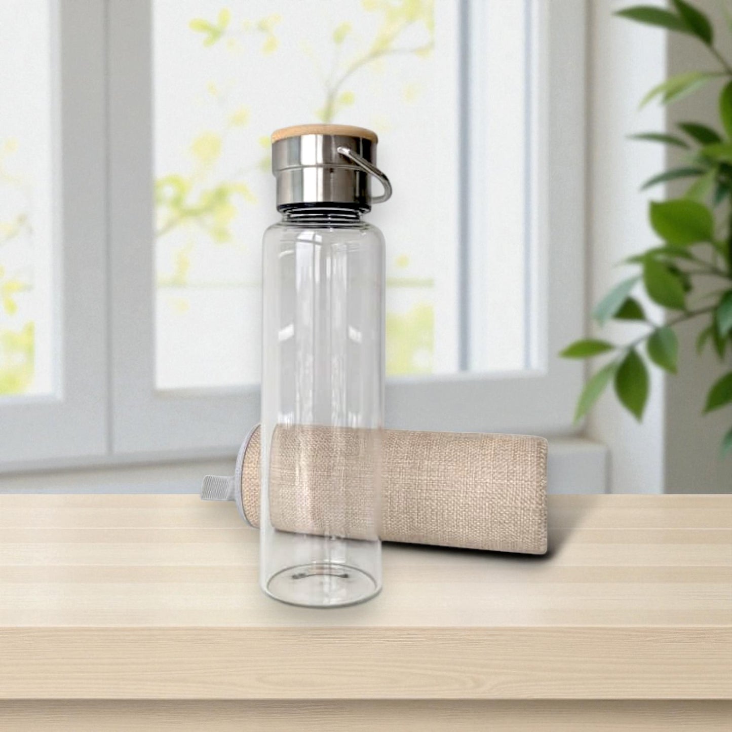 Borosilicate Glass Bottle with Eco Sleeve Pouch