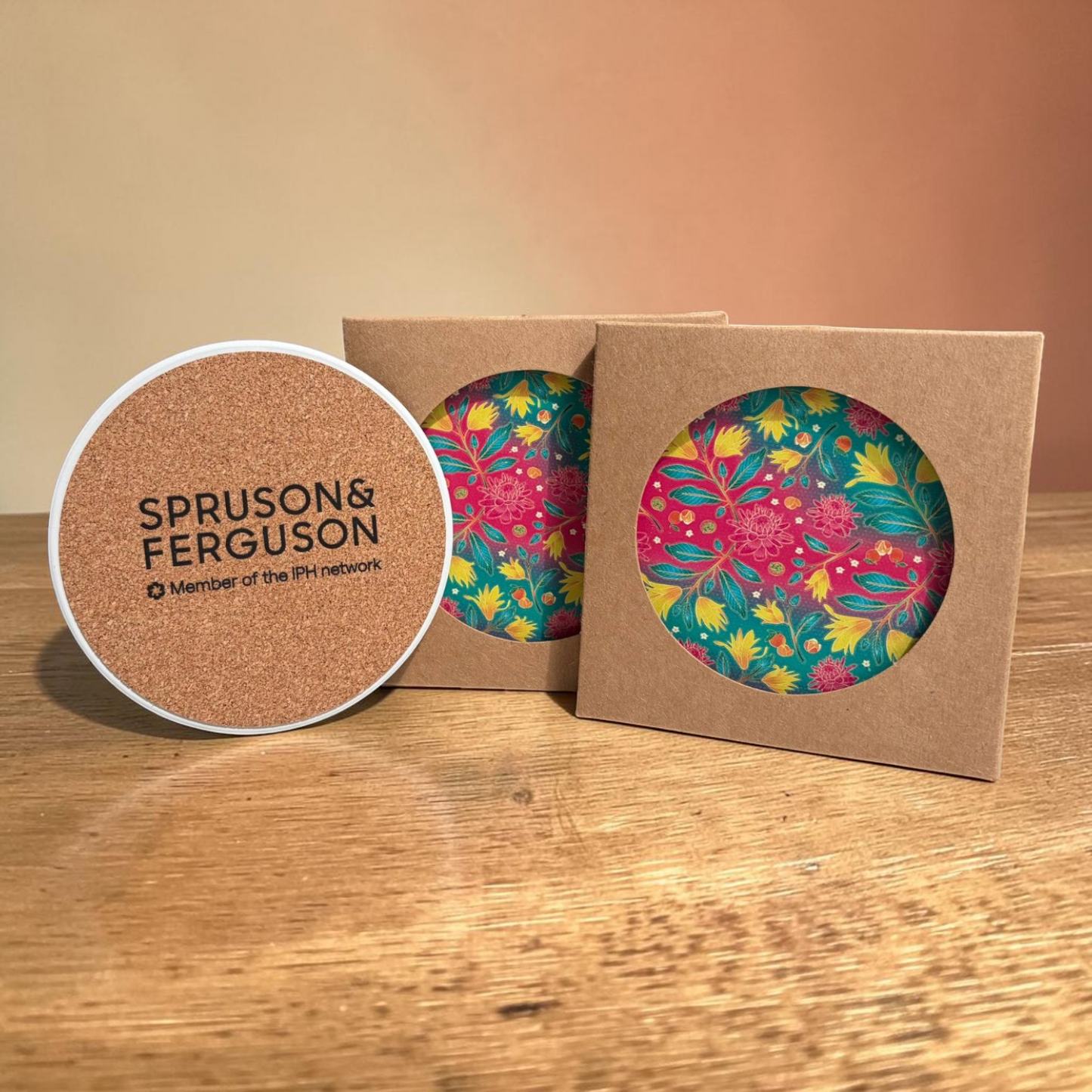 Batik Unity Ceramic Cork Coaster - Kongsi Raya 2026 Edition