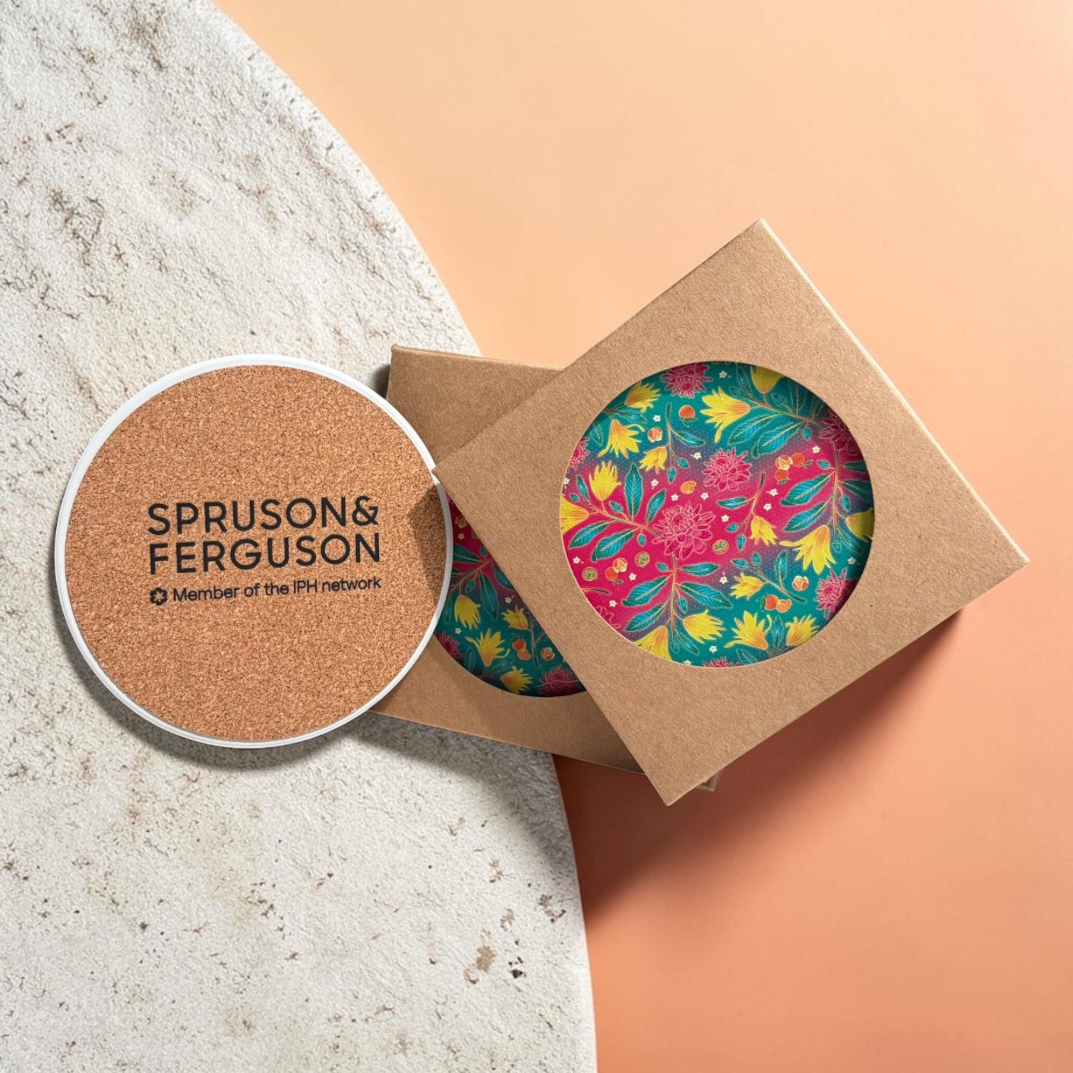 Batik Unity Ceramic Cork Coaster - Kongsi Raya 2026 Edition