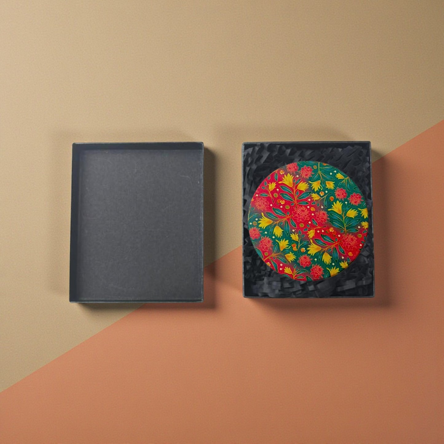 Batik Unity Ceramic Cork Coaster - Kongsi Raya 2026 Edition