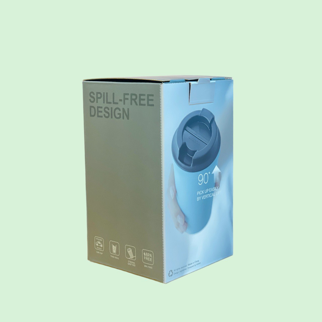 Double wall BP free coffee cup with suction
