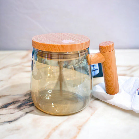 Electric Glass Coffee Cup with Self-Stirrer