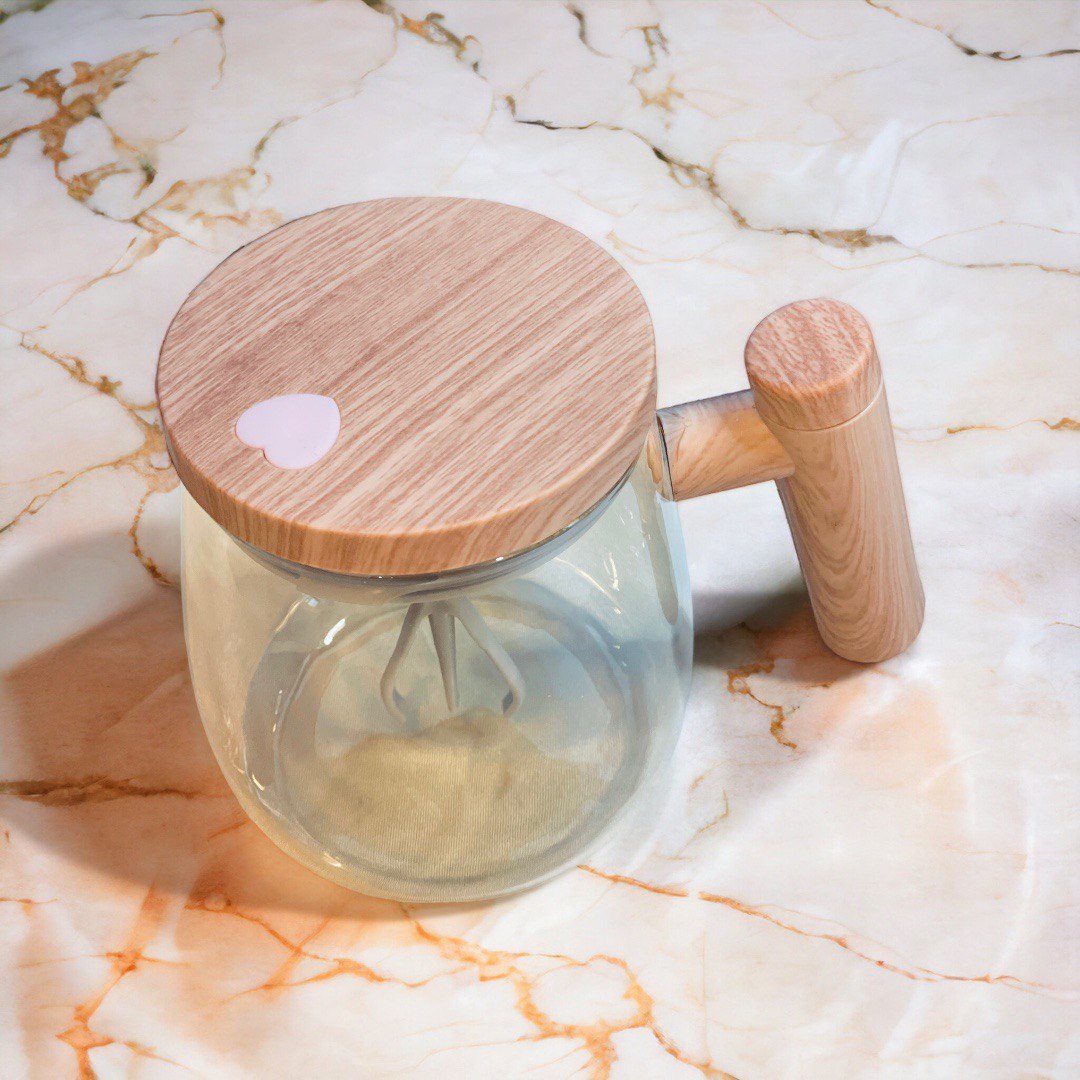 Electric Glass Coffee Cup with Self-Stirrer