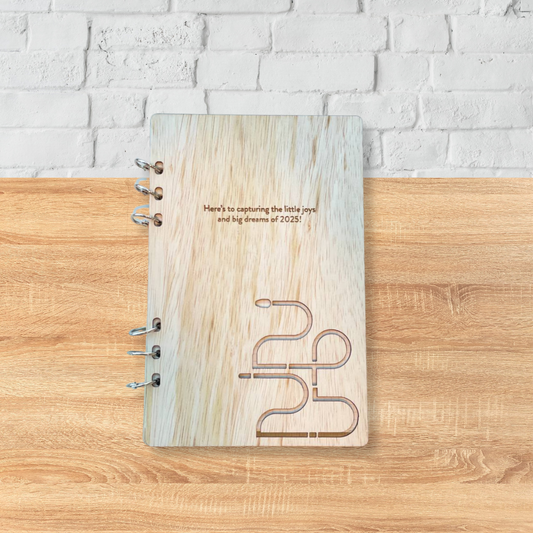 Wooden Cover 2025 Refillable Notebook