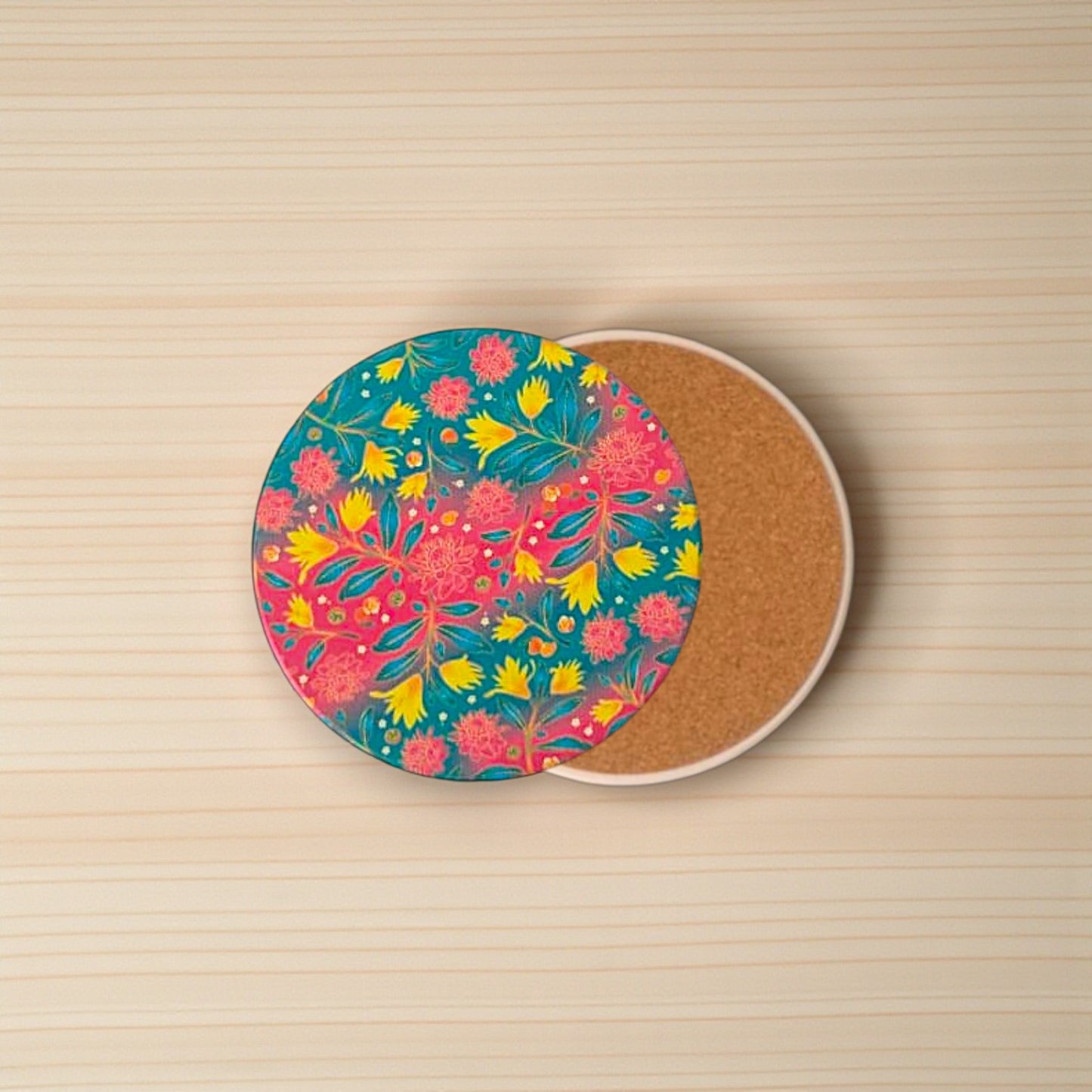 Batik Unity Ceramic Cork Coaster