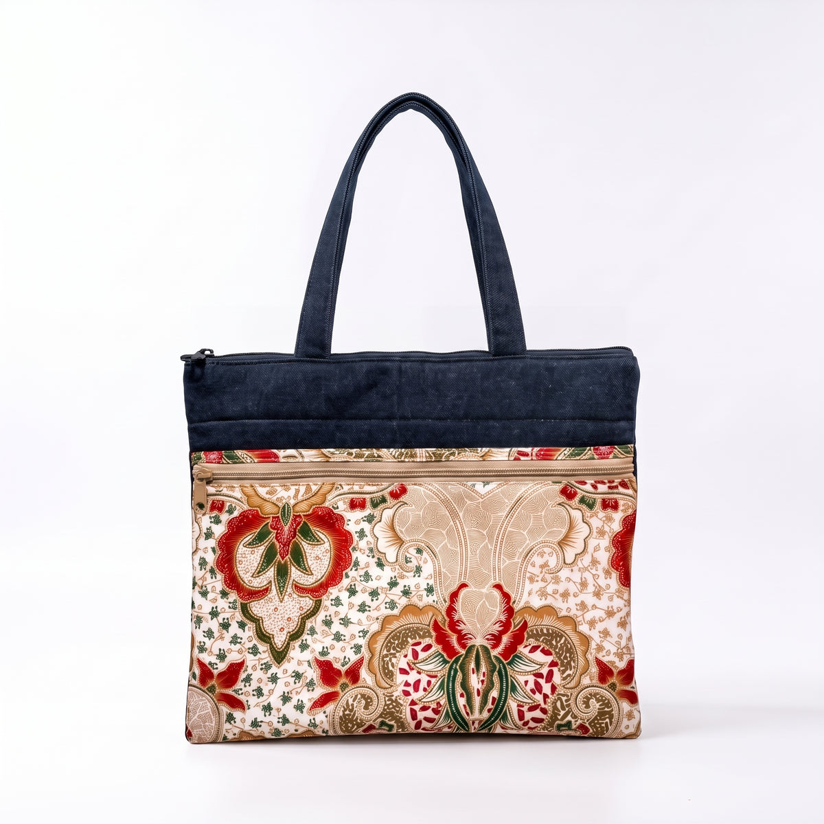 Multi-Compartment Batik Cotton Laptop Bag