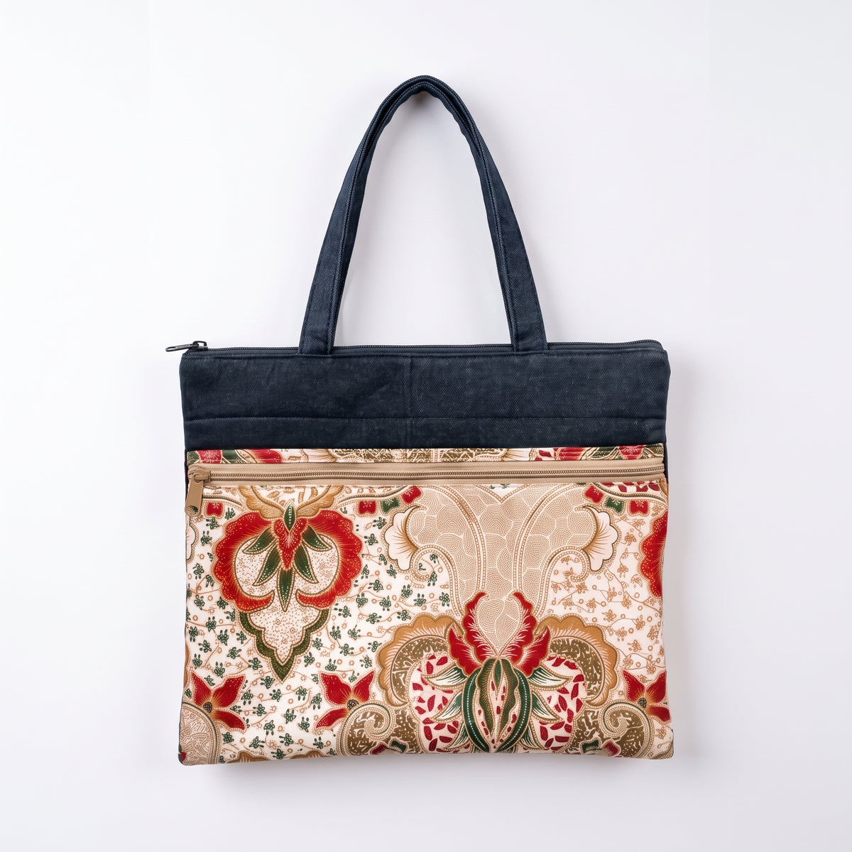 Multi-Compartment Batik Cotton Laptop Bag