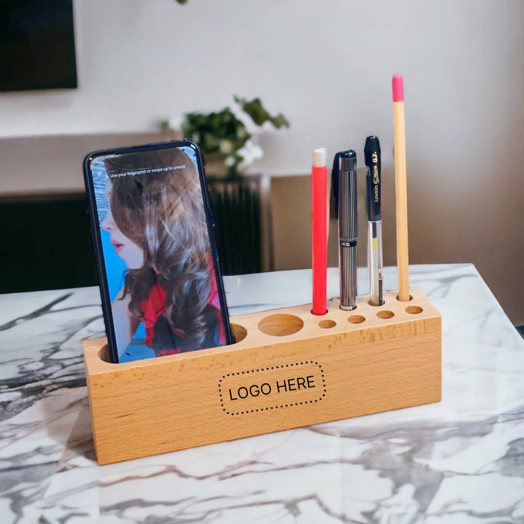 Multi-functional Wooden Stationery Desk Stand