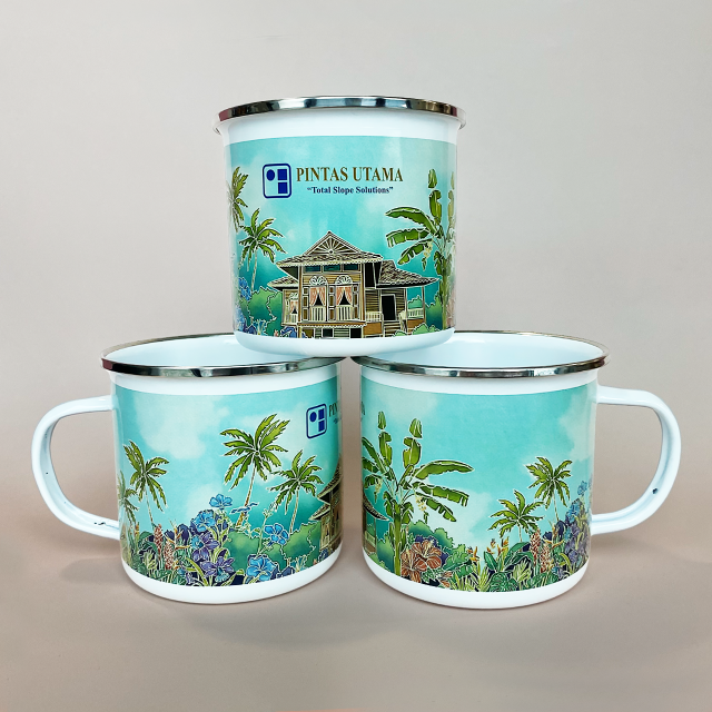 Enamel Cup Full Printing Wrap