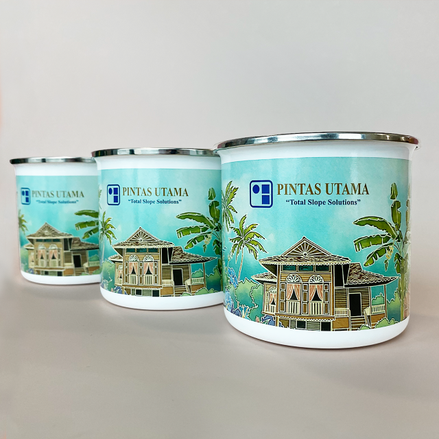 Enamel Cup Full Printing Wrap