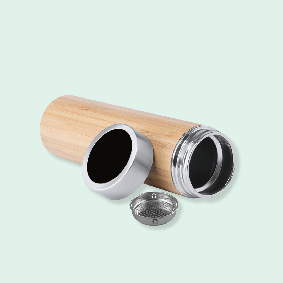 Premium Double Layer Bamboo Tumbler with LED (500ml)