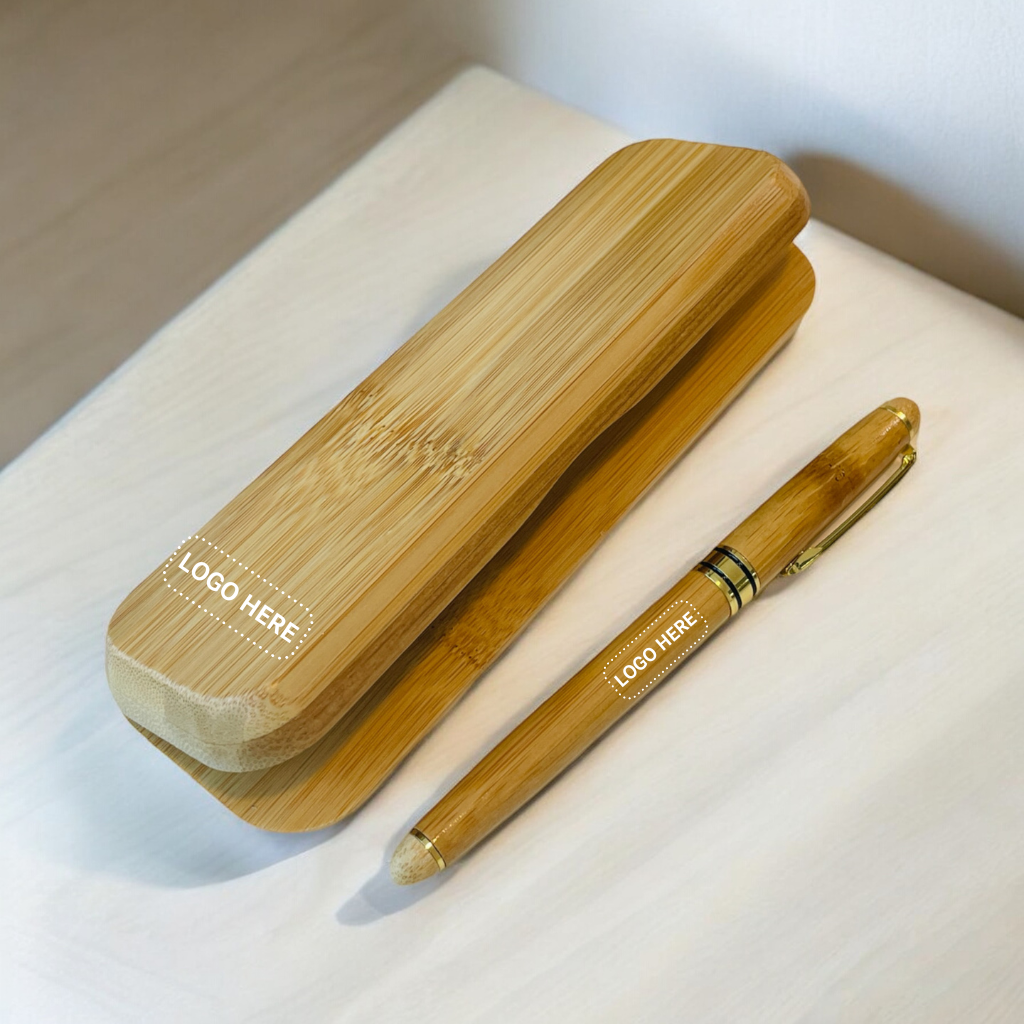 Premium Bamboo Pen and Case Set