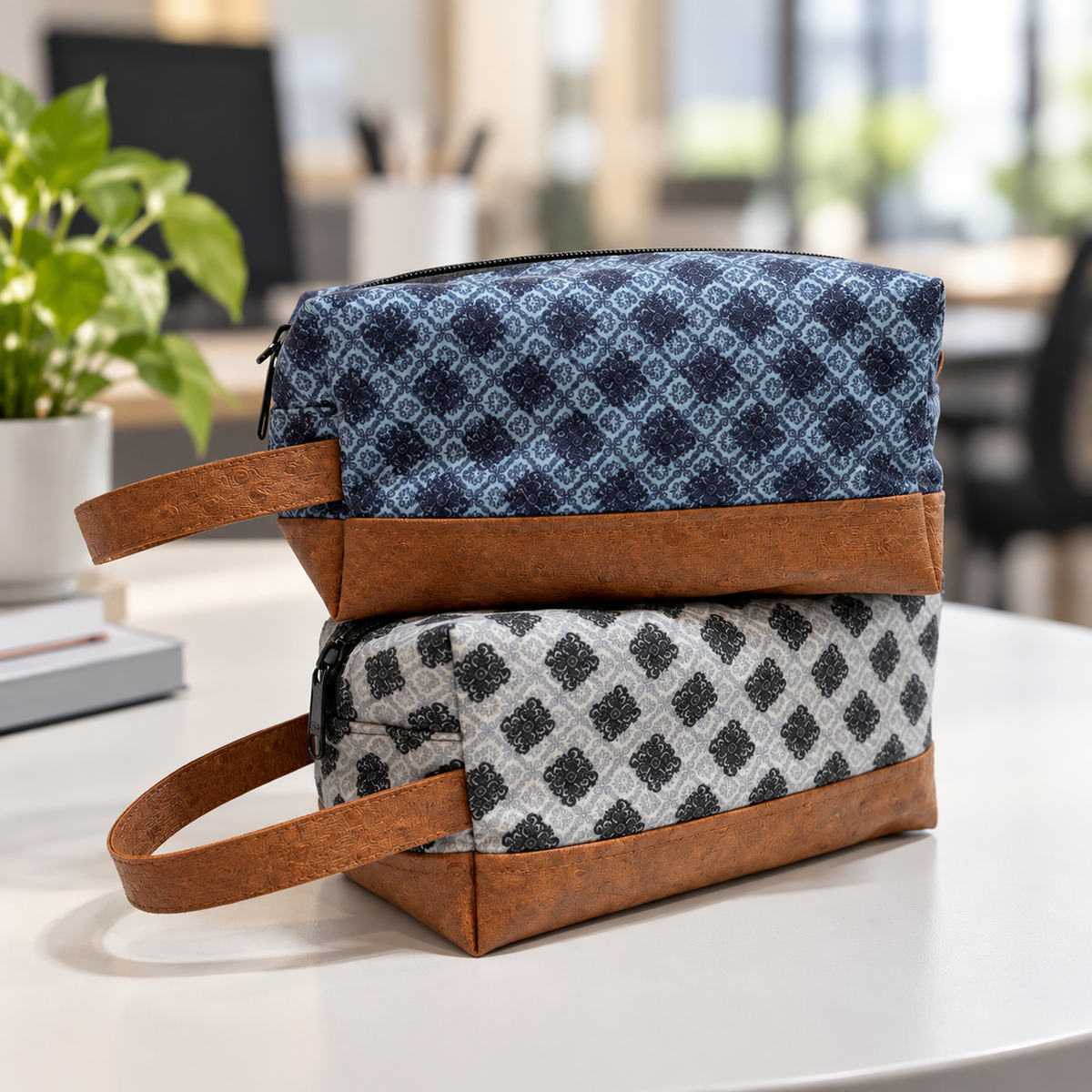 Batik Leather Travel Multipurpose Pouch