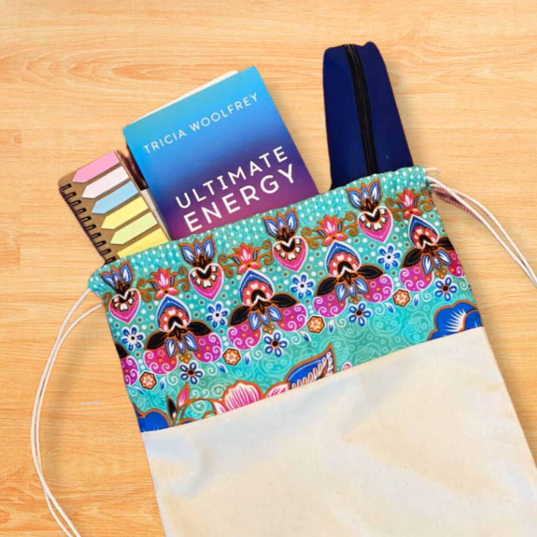 The Lifestyle Canvas Batik Drawstring Backpack