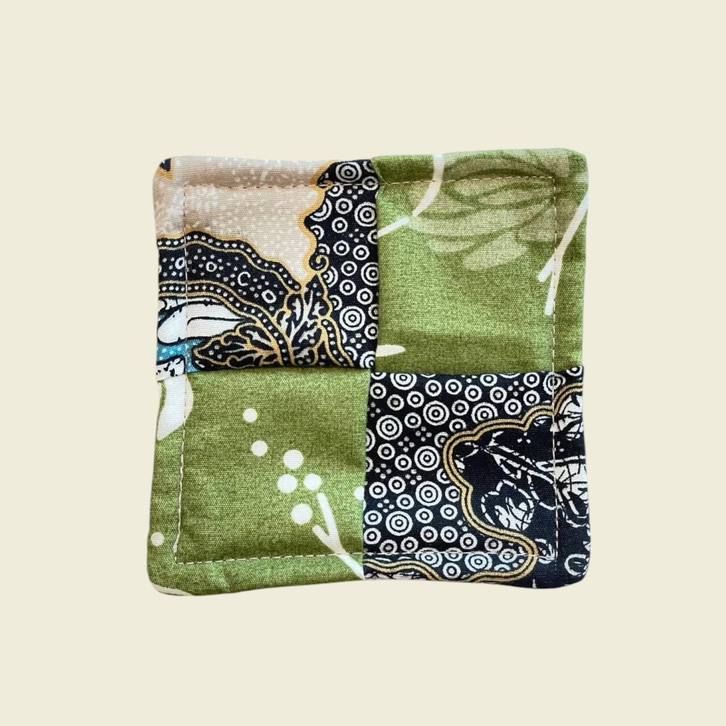 Upcycled Batik Canvas Coaster